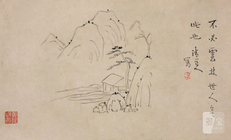 李瑞清（1867-1920） 仿云林山水